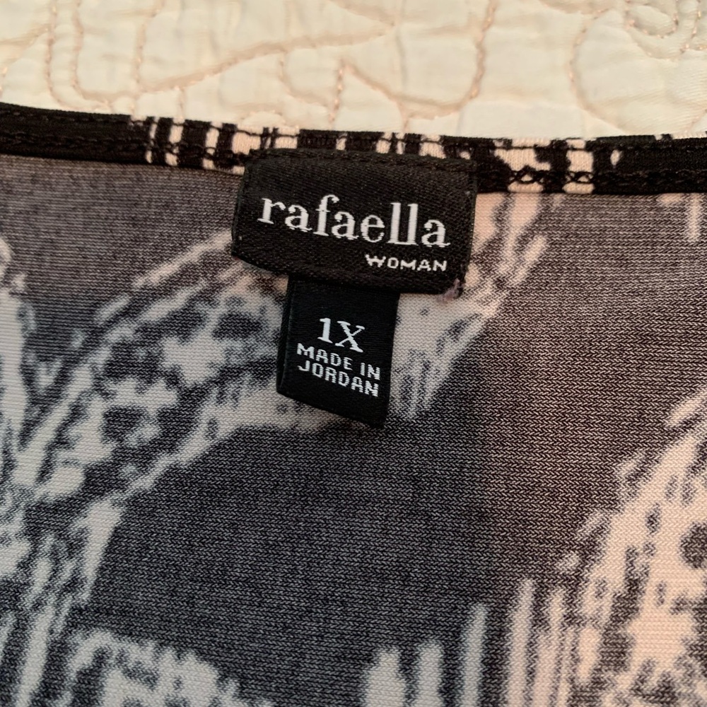 Rafaella Scoop Neck Short Sleeve Paisley Top Size 1X - Picture 3 of 11